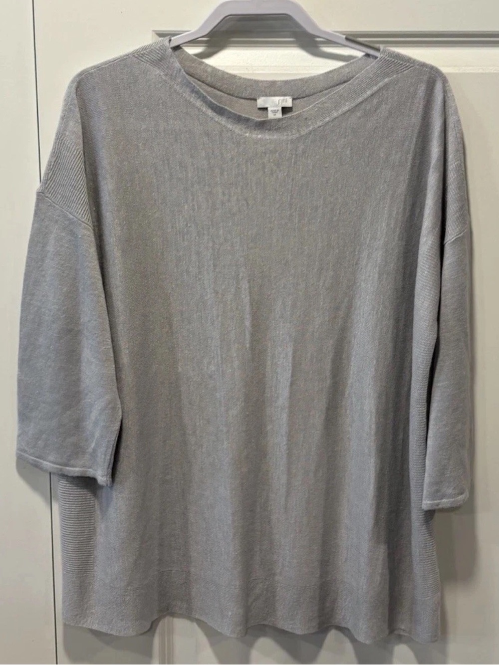 J. Jill Soft Light Gray Knit Crewneck Top